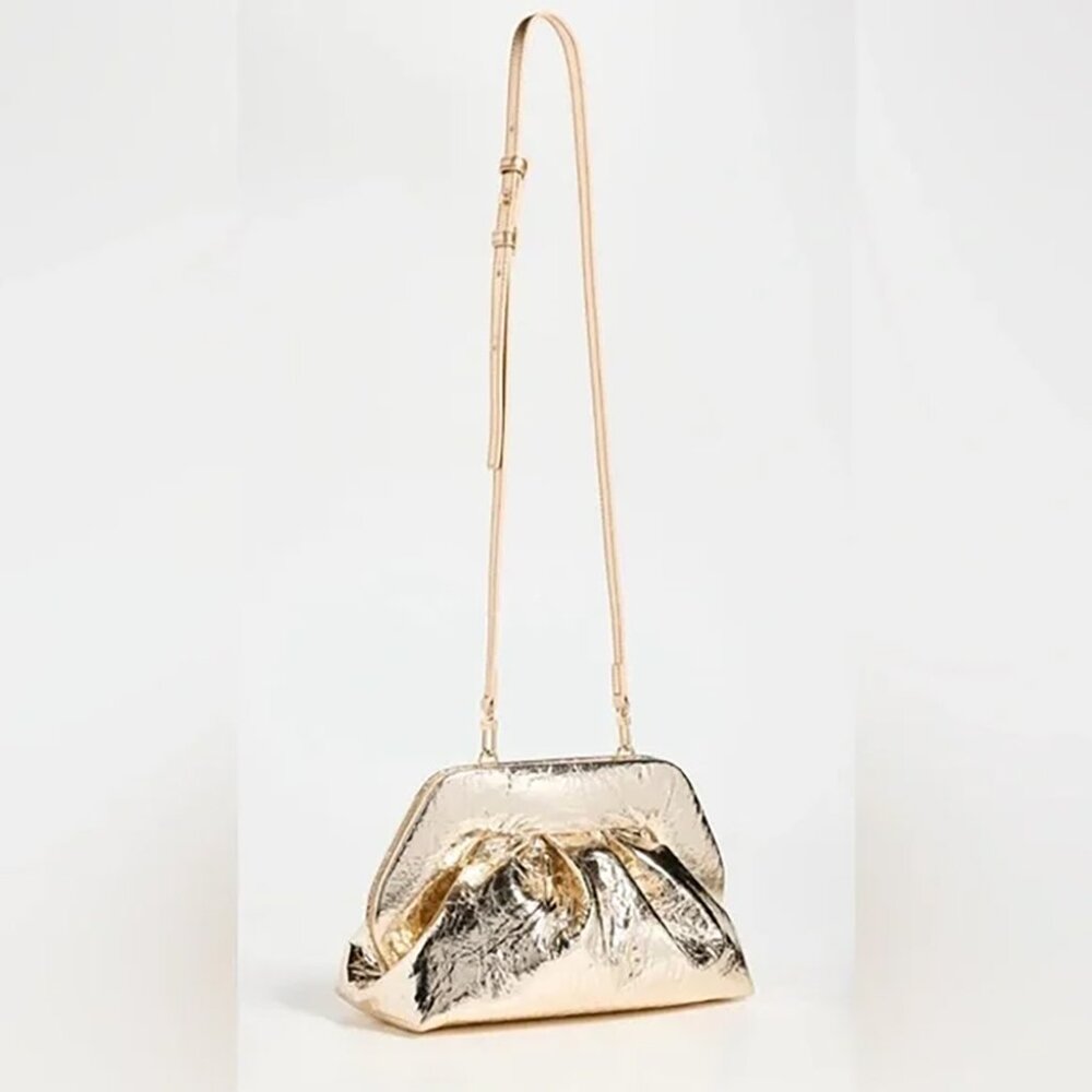 Themoire Tia Pinatex Fabric Clutch - Gold - Picture 1 of 9